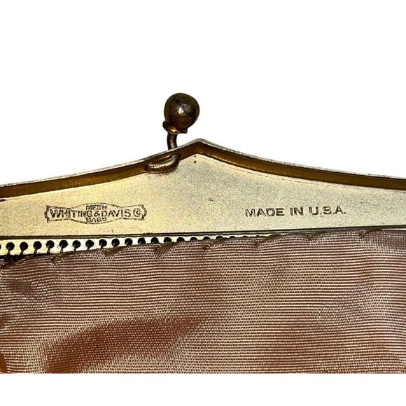 Vintage Whiting & Davis Co Women’s Gold Mesh Chain Handle Clutch Bag Sz S - Picture 5 of 9